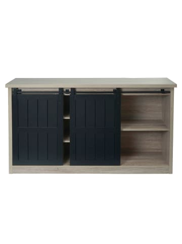 MCW Sideboard K75 mit Schiebetüre und 7 Fächer, Naturfarben