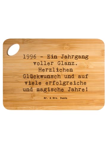 Mr. & Mrs. Panda Frühstücksbrett Spruch 1996 Geburtstag mit Spruch in Braun