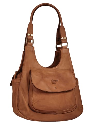 Samantha Look Umhängetasche echt Leder in cognac