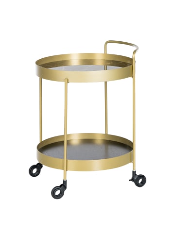 home24 Servierwagen GLENDING in Eiche Dunkel Dekor / Gold