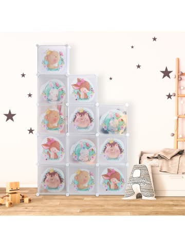 relaxdays Kinder-Steckregal in Weiß - (B)110 x (H)145 x (T)37 cm