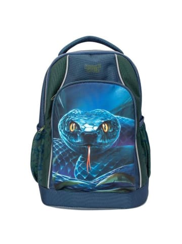 Depesche Schulrucksack Schlange Adventure World 19 x 30 x 40 cm in blau-grün