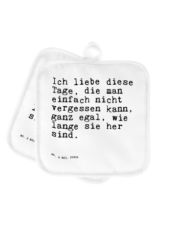 Mr. & Mrs. Panda Topflappen Ich liebe diese Tage,... mit Spruch in Weiß
