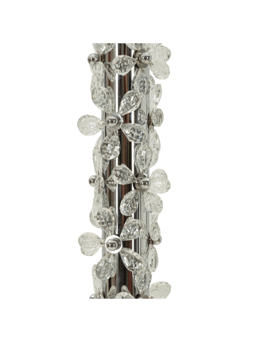Mauro Ferretti Metallene Tischleuchte mit Harzblumen, Ø 35 x 74 cm