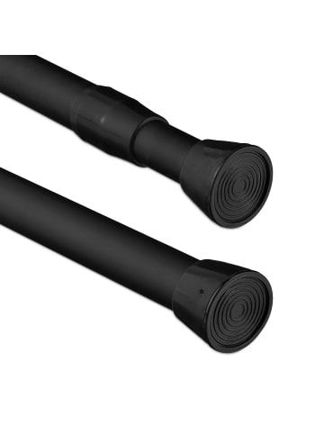 relaxdays Teleskopstange in Schwarz - (L)120–220 cm