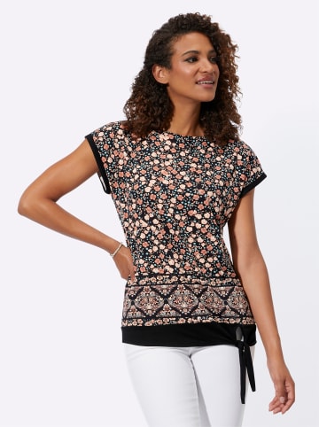 WITT WEIDEN Shirt in papaya-schwarz-bedruckt