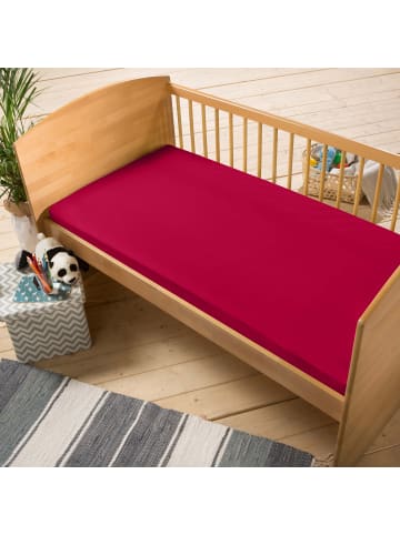 Erwin Müller Single-Jersey Kinder-Spannbettlaken im 2er-Pack Murnau in rot