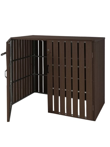 MCW 2er-/4er-WPC-Mülltonnenverkleidung J28, Braun