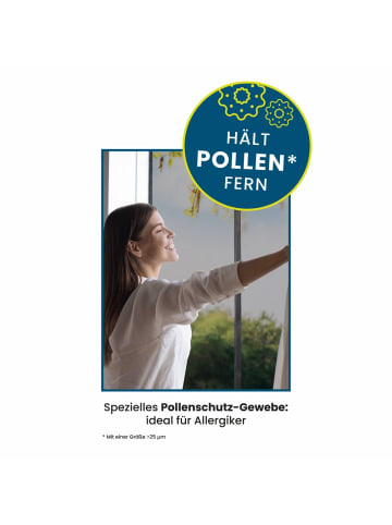 HOBERG Moskitonetz mit Pollenschutz 90x210cm schwarz mit Magnetvers. für Tür Schwarz