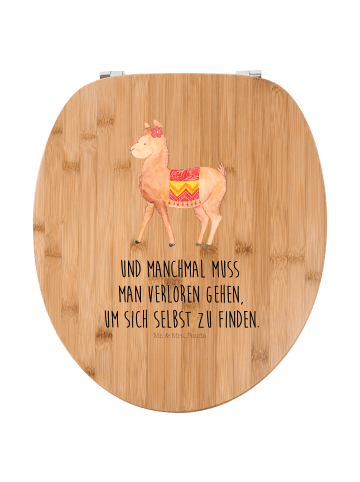 Mr. & Mrs. Panda WC Sitz Alpaka Stolz mit Spruch in Braun