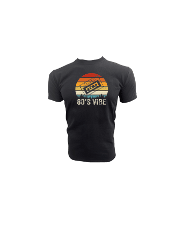 PAULGOS Herren T-Shirt, Retro 80´s vibes in Schwarz
