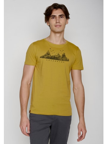 GreenBomb T-Shirt Nature Mountain Logo in Gelb Kabine