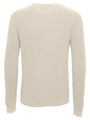 BLEND Rundhals Strickpullover Basic Langarm Sweater in Beige