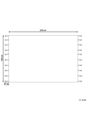Beliani Geflochtener Teppich CORUM in Schwarz/Blau/Burgunderrot