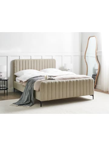 Beliani 2-tlg Doppelbett LUNAN in Beige/Schwarz
