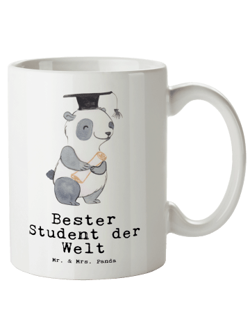 Mr. & Mrs. Panda Pott Pinguin Bester Student der Welt mit Spruch in Weiß