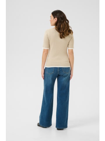 Kaffe Strickpullover KAlizza Regular fit in Feather G. with Chalk contrast