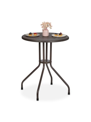 relaxdays Gartentisch in Braun - (H)73 x Ø 60 cm