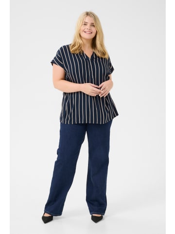KAFFE curve Ärmellose Bluse KCsida Regular fit in Navy / Grey Stripe
