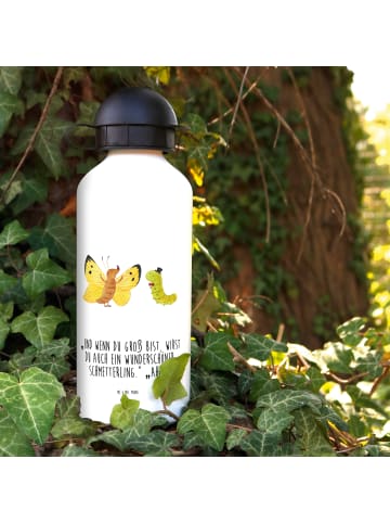 Mr. & Mrs. Panda Kindertrinkflasche Raupe Schmetterling mit Spruch in Weiß