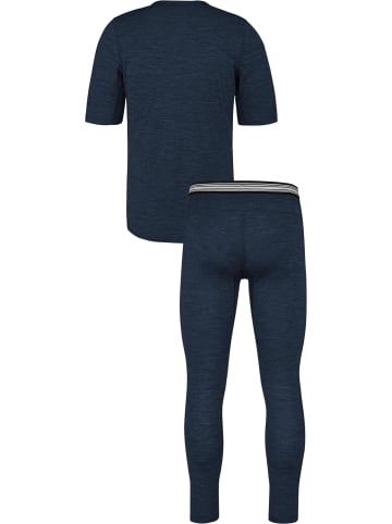 Normani Outdoor Sports Herren Merino-Set T-Shirt und Unterhose in Navy