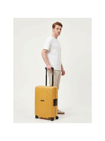 Redolz Essentials 15 4-Rollen Kabinentrolley 55 cm mit Dreipunkt-Verschluss in dark yellow