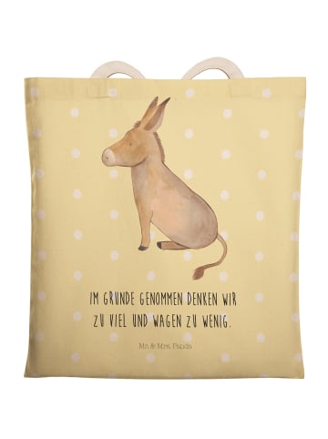 Mr. & Mrs. Panda Tasche Esel mit Spruch in Gelb Pastell