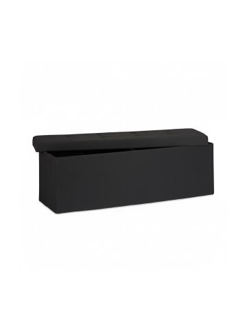 relaxdays Faltbare Sitzbank in Schwarz - (B)114 x (H)38 x (T)38 cm