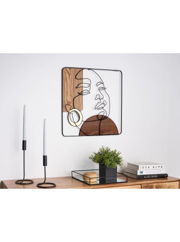 Beliani Wandobjekt CALIFORNIUM in Braun/Schwarz/Beige - (W) 50 x (H) 50 cm