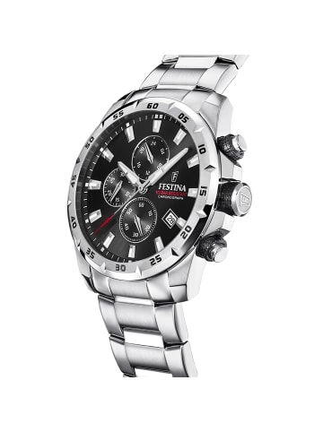 Festina Chronograph-Armbanduhr Festina Timeless Chronograph silber groß (ca. 45mm)