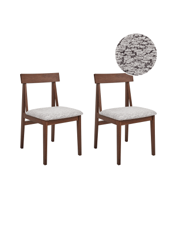 Beliani 2er-Set Esszimmerstuhl ISLE in Braun/Grau