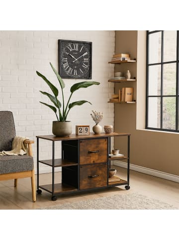 relaxdays Rollcontainer in Braun/Schwarz - (B) 100 x (H) 67 x (T) 40 cm