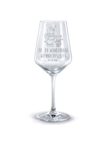 Mr. & Mrs. Panda weinglas graviert Smörle Winterzeit mit Spruch in Transparent