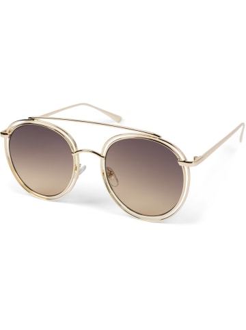 styleBREAKER Sonnenbrille in Gold / Braun Verlauf