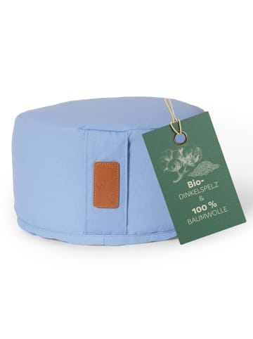 DoYourFitness Yoga-Kissen Vishnu gefüllt Dinkelspelz hellblau rund Blau