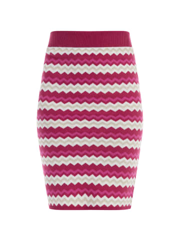 faina Damen Strick Midirock in Pink Mehrfarbig