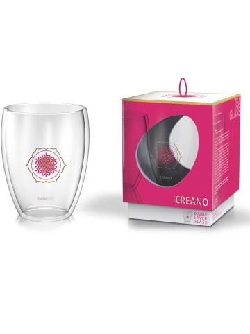 Creano 6er Set Thermoglas "Blume des Lebens" - Glas 250ml