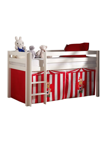 58 aufm Kessel KINDERBETT Karolina 210x114x106 Massivholz Weiß Textilset Zirkus