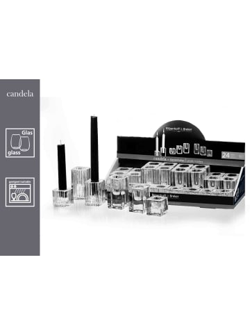 Ritzenhoff & Breker 6-tlg. Kerzenhalter Candela in Transparent – 4 / 6 / 8 cm in transparent