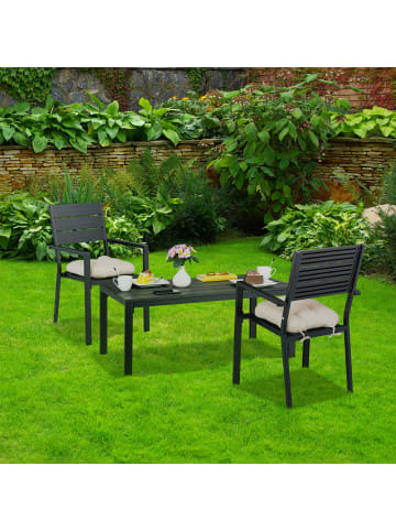 relaxdays 2 x Gartenstuhl in Schwarz - (B)53,5 x (H)90 x (T)59 cm