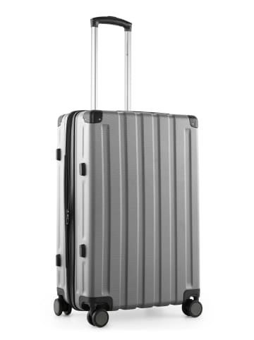 Hauptstadtkoffer Q-Damm - Mittelgroßer Hartschalenkoffer Trolley TSA, 68cm, 4 Rollen, 89 L in Silber