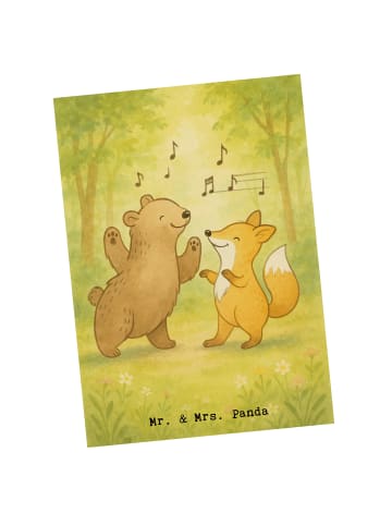 Mr. & Mrs. Panda Postkarte Hase Tanzen Design ohne Spruch in Weiß