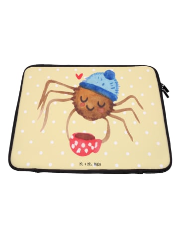 Mr. & Mrs. Panda Laptop Tasche Spinne Agathe Kaffee ohne Spruch in Gelb Pastell