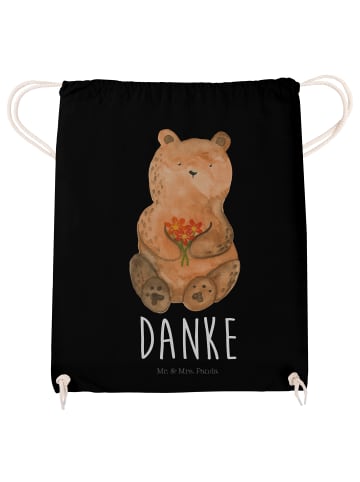 Mr. & Mrs. Panda Jutebeutel Bär Dankbar mit Spruch in Schwarz