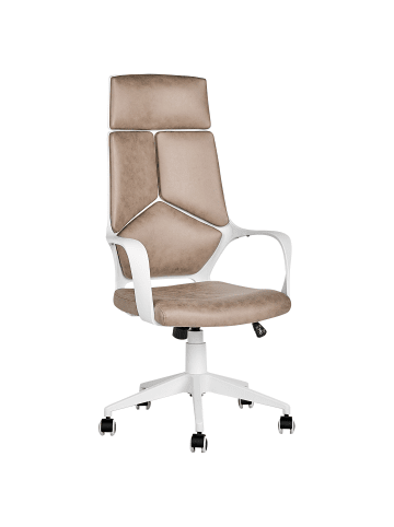 Beliani Bürostuhl DELIGHT in Beige/Weiß - (W) 64 x (H) 116 x (L) 64 cm