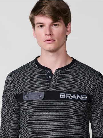 KOROSHI Langarm-t-shirt in SCHWARZ