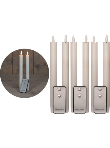 Novaliv Stabkerzen LED mit Timer WEISS 8 Stück indoor - 6 Stunden - ECHTWACHS in Weiß