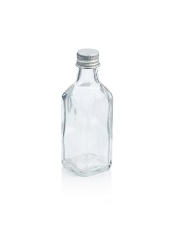 relaxdays 30 x kleine Flaschen in Transparent/ Silber - 50 ml