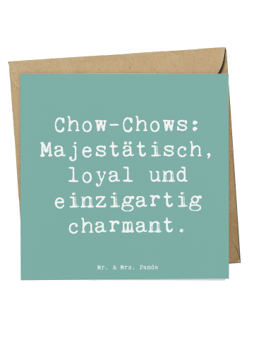 Mr. & Mrs. Panda Deluxe Karte Spruch Chow-Chow Charme mit Spruch in Meeresbrise