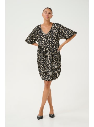 Kaffe Jerseykleid KAnani Loose fit in Naturel Leopard Print